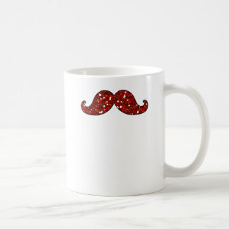 CANECA DE CAFÉ BIGODE VERMELHO ENGRAÇADO BRILHO IMPRESSO