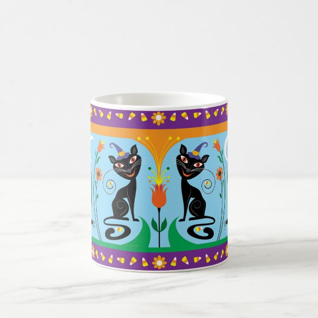 Caneca De Café Bigodes Doces e Flores Assustadoras (Centro)