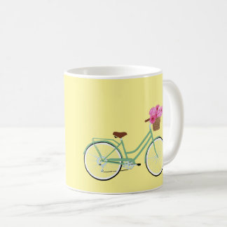 Caneca De Café Bike, cesto e flores