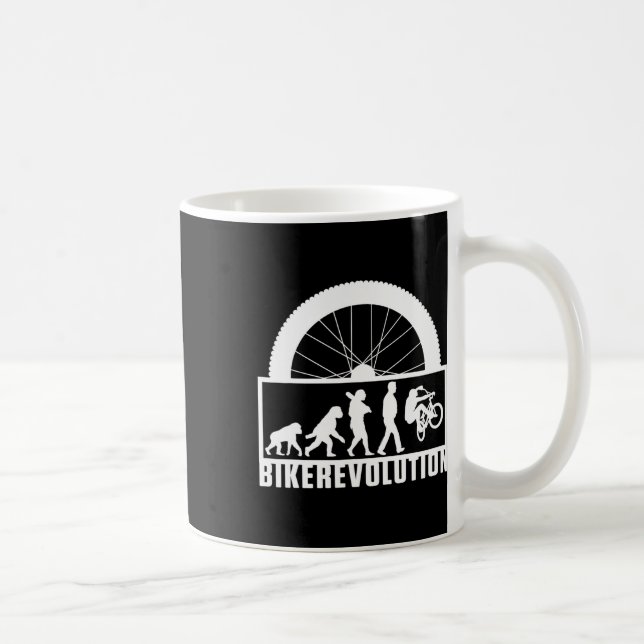 Caneca De Café Biker Evolution Bicicleta de Ciclismo Bmx Mtb Mont (Direita)