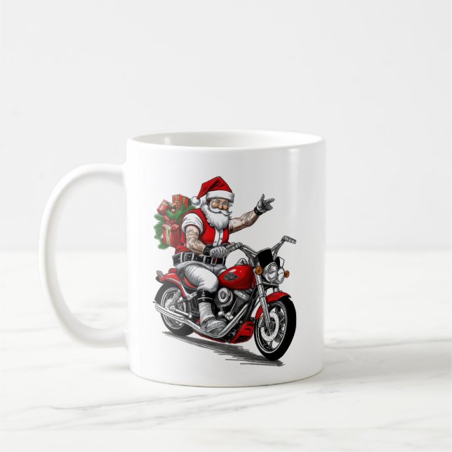 Caneca De Café Biker Santa Claus (Esquerda)