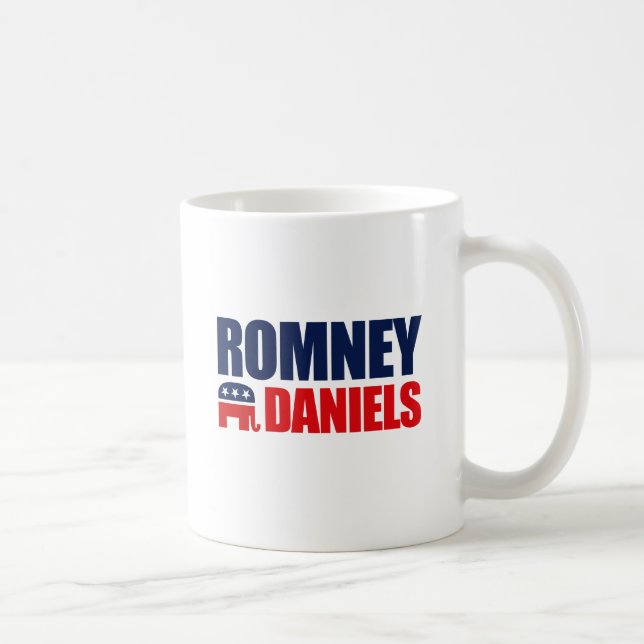 CANECA DE CAFÉ BILHETE 2012 DE DANIELS DE ROMNEY (Direita)