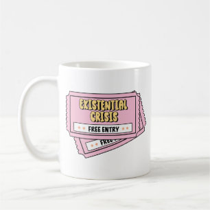 Caneca De Café Bilhete Engraçado Crise Existencial