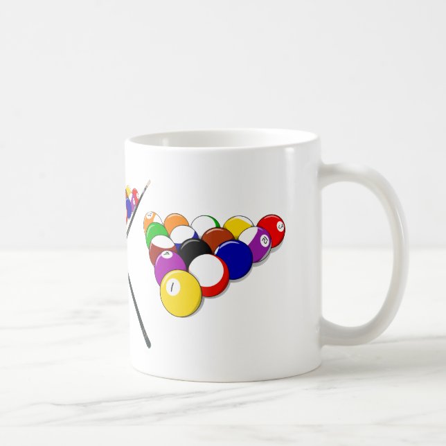 Caneca De Café Billiard Piscinas Balls and Cues (Direita)