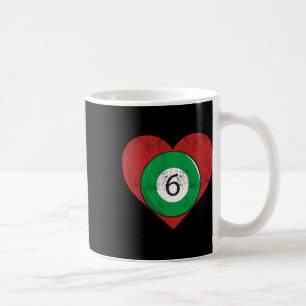 Caneca De Café Billiards 6 Ball Heart Love For The Sport Billiard
