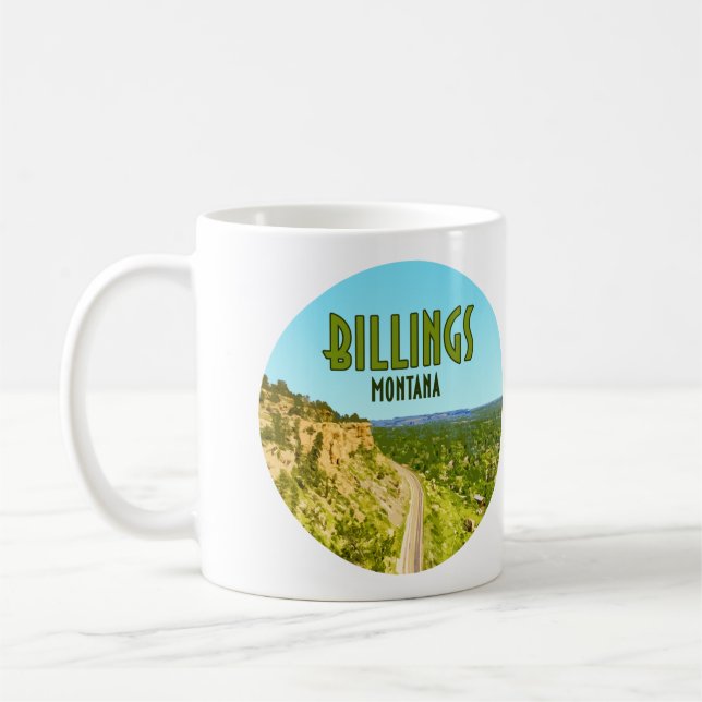 Caneca De Café Billings Montana Rim Rocks Vintage (Esquerda)