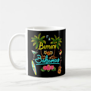Caneca De Café Bimini Bahamas Beach Summer Palm Surf Sun Set Palm