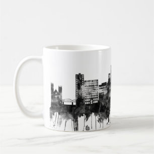 Caneca De Café Binghamton New York Skyline BW