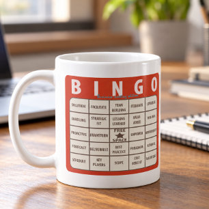 Caneca De Café Bingo de Gírias de Escritório Presente Divertido