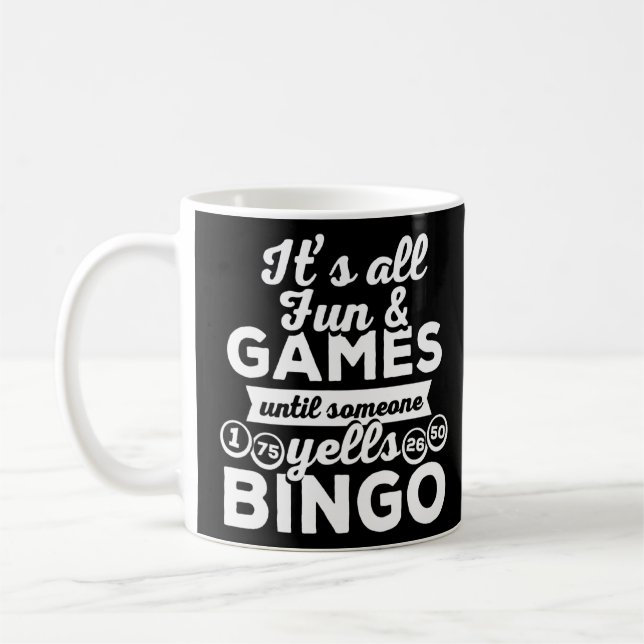 Caneca De Café Bingo Grita Engraçado Chamada Bingo Playe Bingo (Esquerda)