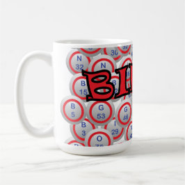 Caneca De Café Bingo "nome" sobre bolas do Bingo