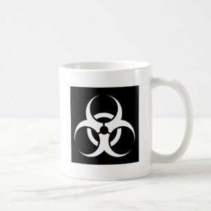 Caneca De Café Bio perigo ou preto de advertência do símbolo do