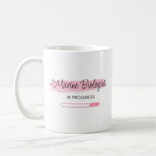 Caneca De Café Biólogo Marinho Em Andamento - Personalizado