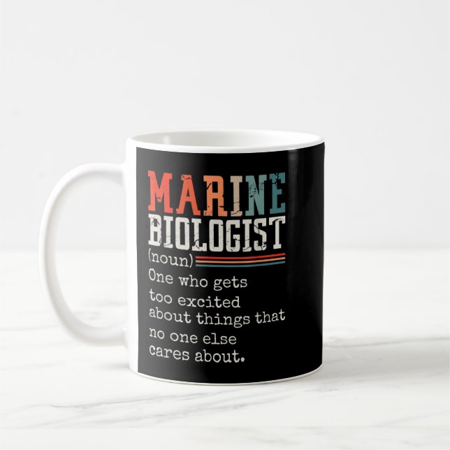 Caneca De Café Biólogo Marinho (Noun) Que Se Enche Demais (Esquerda)
