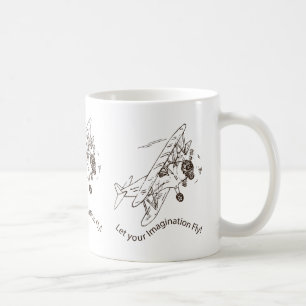 Caneca De Café Biplanos Art Deco - deixe sua imaginação voar.