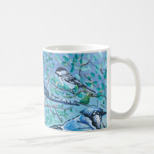 Caneca De Café Bird Cute Assistindo Trabalho de Arte