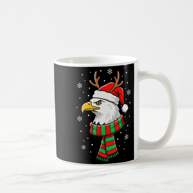 Caneca De Café Bird Holiday, Santa Hat, Reindeer Antlers &amp; Fe (Direita)