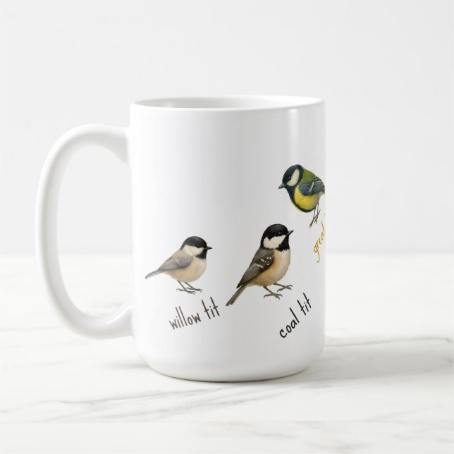 Caneca De Café Bird Mug – Garden Birds Watercolour Coffee Cup (Esquerda)