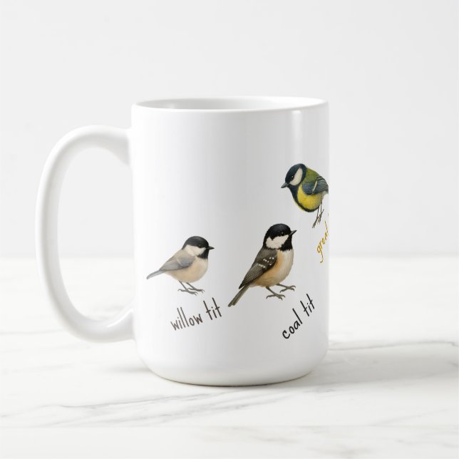 Caneca De Café Bird Mug – Garden Birds Watercolour Coffee Cup (Esquerda)