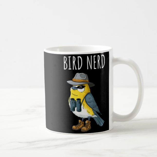Caneca De Café Bird Nerd Funny Bird Watching Birding Bird Lover W (Direita)