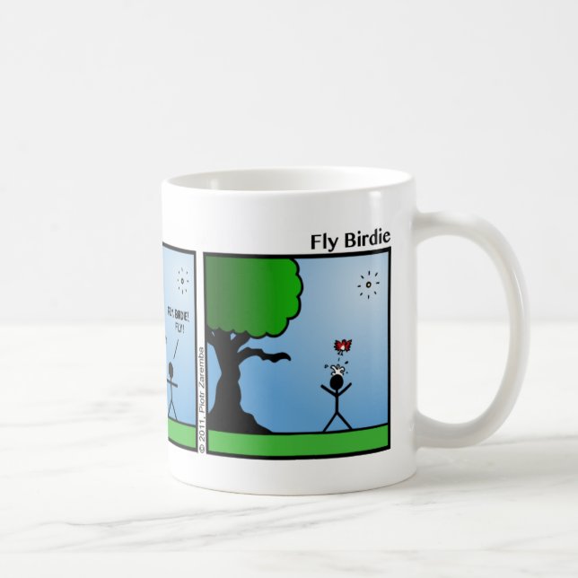 Caneca De Café Bird Poop Stickman Mug - 022 (Direita)