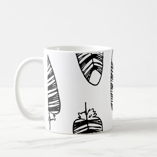 Caneca De Café Bird striped feather pattern. Seamless pattern of  (Esquerda)