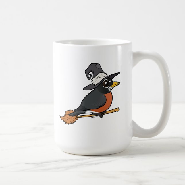 Caneca De Café Birdorable American Robin Witch Halloween (Direita)