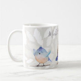 Caneca De Café Birds of a Feather com nome