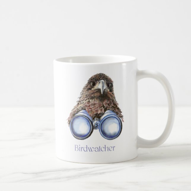Caneca De Café Birdwatcher Hawk Bird A Observar-Te Humor (Direita)