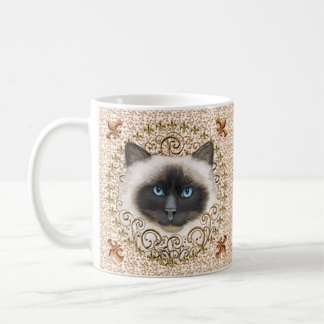 Caneca De Café Birman Cat Fleur De Lis mug (Esquerda)
