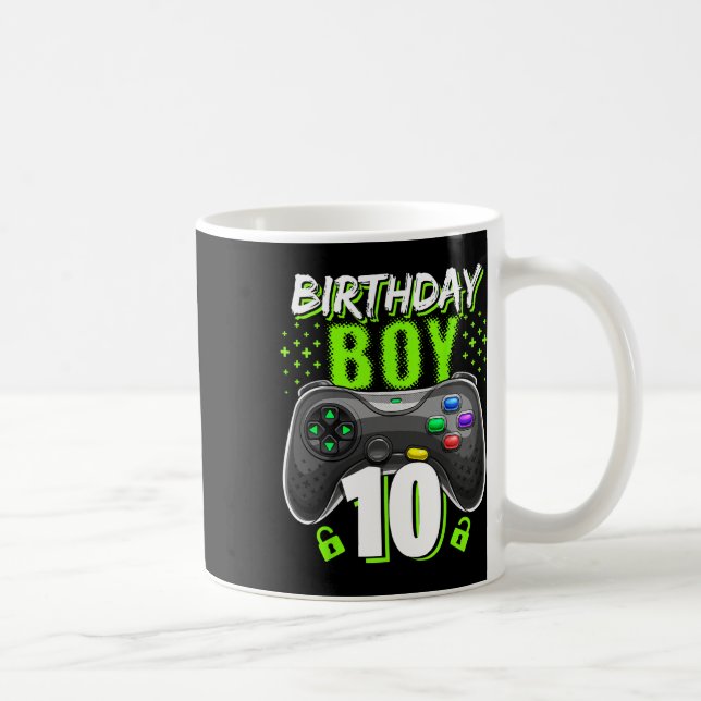 Caneca De Café Birthday Boy 10 Video Game Controller Gamer 10th B (Direita)