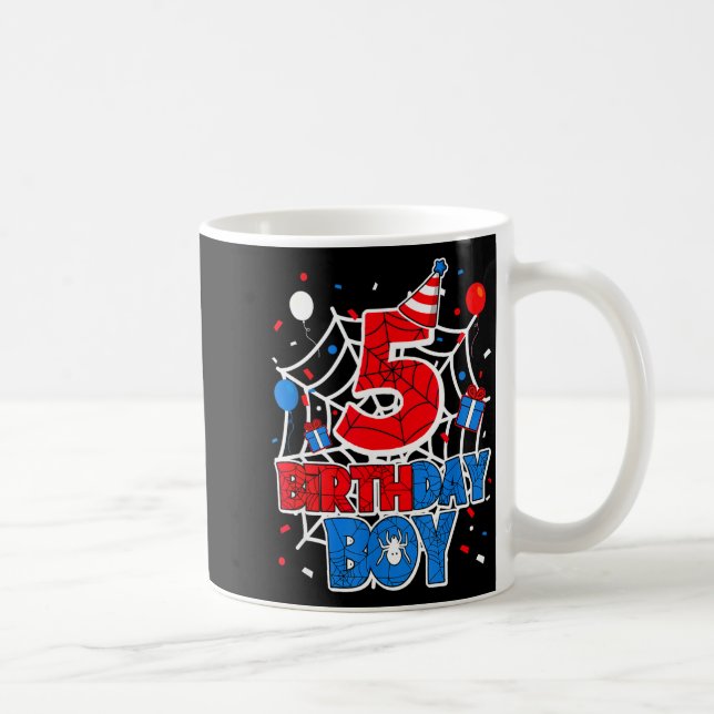 Caneca De Café Birthday Boy 5 Year Old Sders 5th Birthday Kids  (Direita)