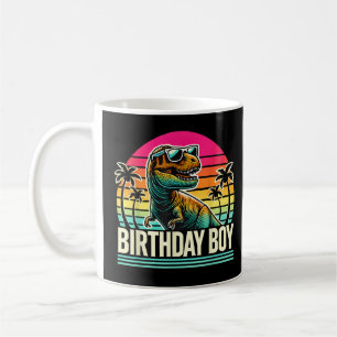 Caneca De Café Birthday Boy T-Rex Retro Sunset Legal Vintage Tri-