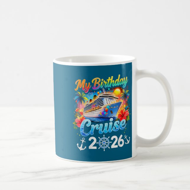 Caneca De Café Birthday Cruise Squad 2026 Cruise Birthday Party V (Direita)