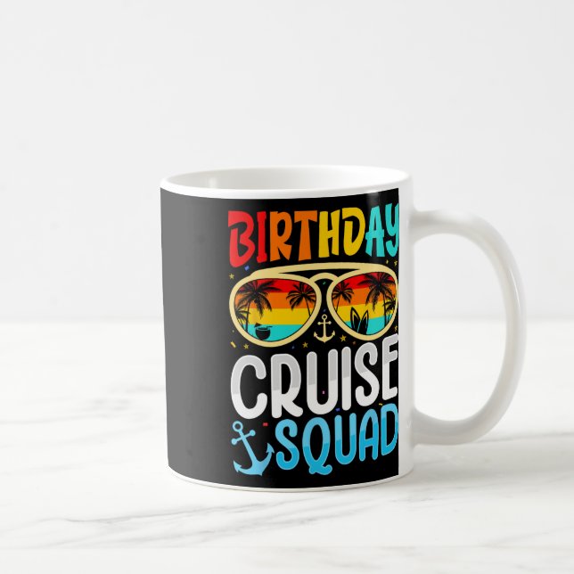 Caneca De Café Birthday Cruise Squad Cruising Vacation Funny Crew (Direita)