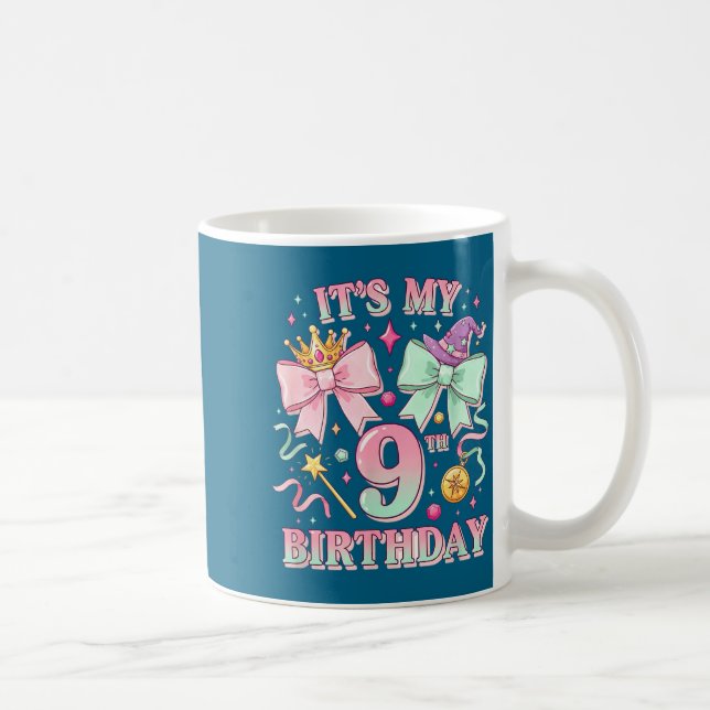 Caneca De Café Birthday It's My 9th Birthday Cute Magical Princes (Direita)