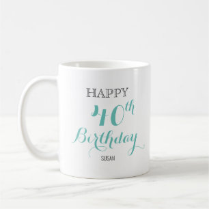 Caneca De Café Birthday Mug para senhora com idade personalizada