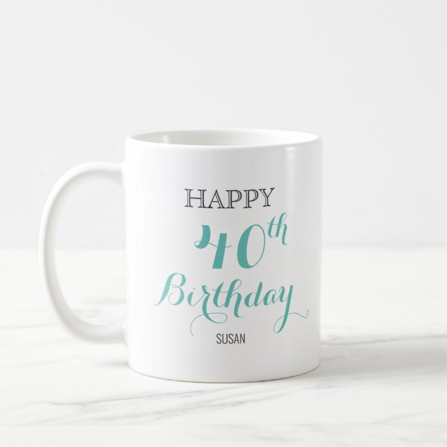 Caneca De Café Birthday Mug para senhora com idade personalizada (Esquerda)