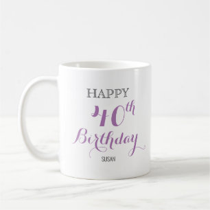 Caneca De Café Birthday Mug para senhora com idade personalizada