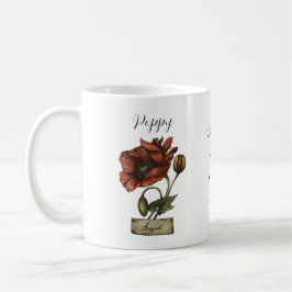 Caneca De Café Birthday (Papoila) de Flor de Nascimento Personali