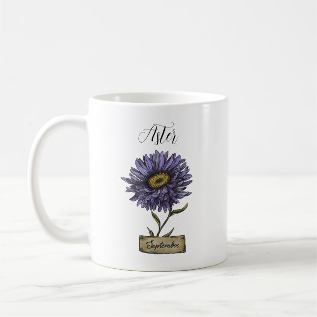 Caneca De Café Birthday Roxo Aster (Esquerda)