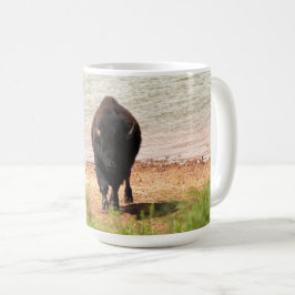 Caneca De Café Bisão Na Água
