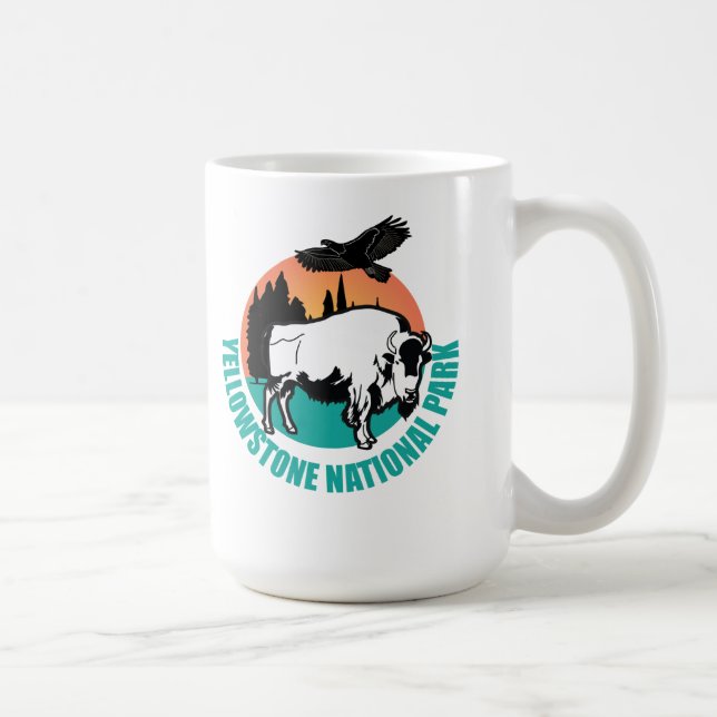 Caneca De Café Bisão nacional do Parque Yellowstone (Direita)