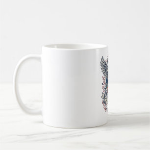Caneca De Café Bisão Patriótico Águia Crista Animal Híbrido Patri