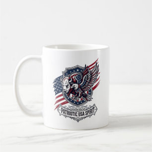 Caneca De Café Bisão Patriótico Águia Crista Animal Híbrido Patri