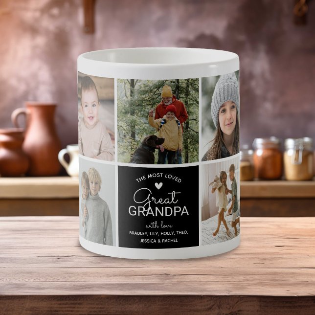Caneca De Café BISAVÔ 'o mais amado' Colagem de Fotos (Criador carregado)