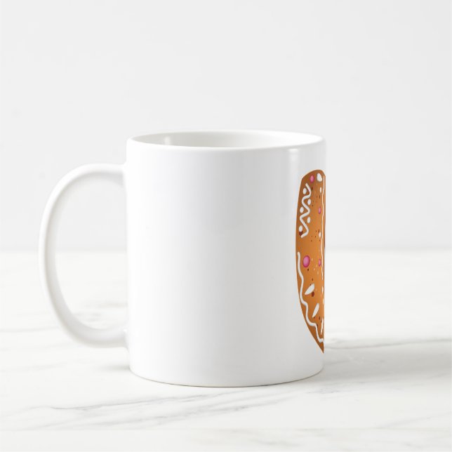 Caneca De Café Biscoito de Natal Letra U Monograma Feriado (Esquerda)