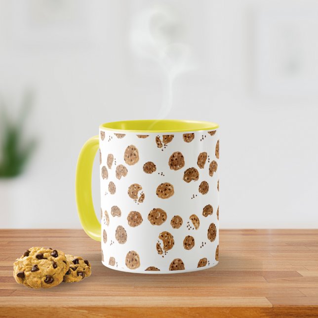 Caneca De Café Biscoitos de Chocolate em Aquarela (Criador carregado)
