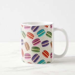 Caneca De Café Biscoitos de Macaron e teste padrão de bolinhas