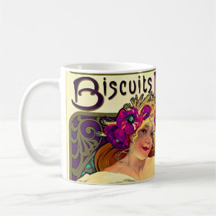 Caneca De Café Biscoitos Lefevre-Utile por Alphonse Mucha (1896)